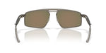 Oakley Bushwick sunglasses rear view showing gunmetal frame and Prizm Ruby lenses interior
