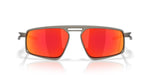 Oakley Bushwick sunglasses with matte gunmetal frame and Prizm Ruby mirror lenses, front view
