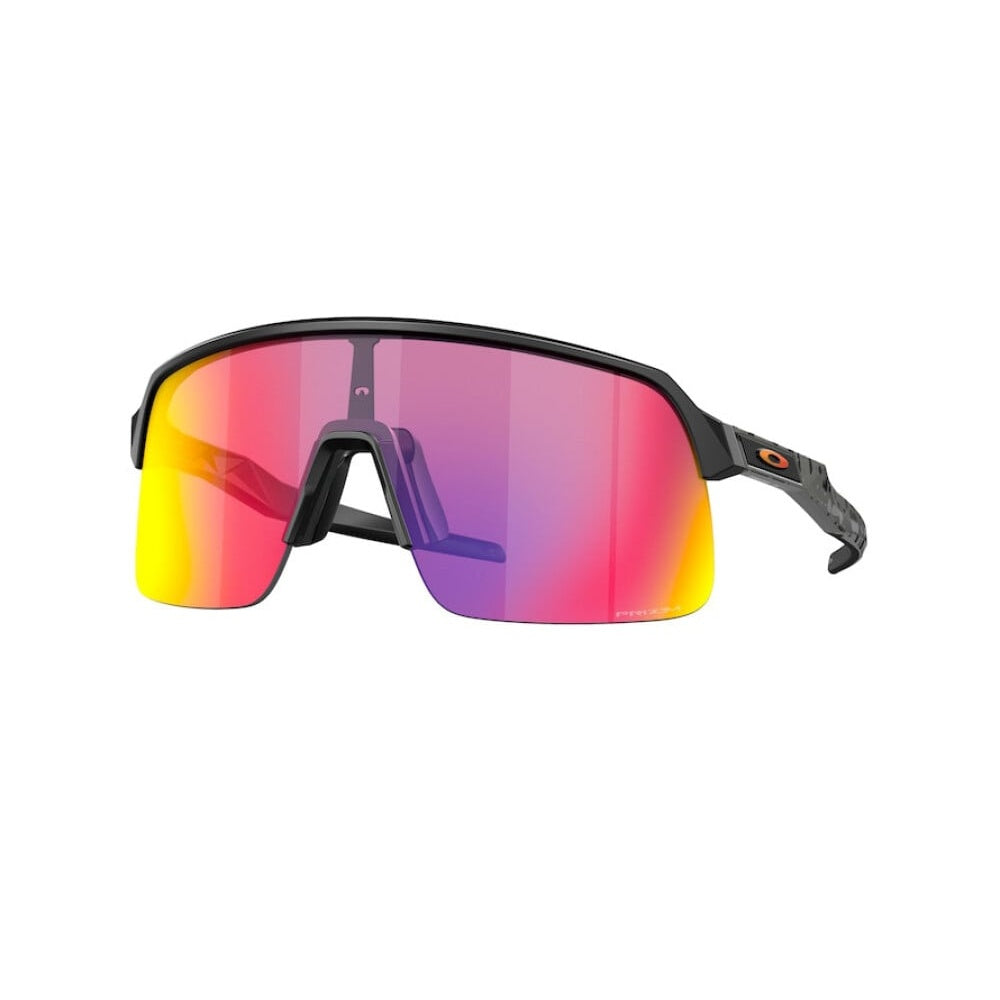 Oakley Sutro Lite sunglasses with matte black frame and rainbow prismatic lenses