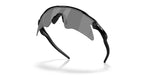 Oakley Radar EV Heater sunglasses in matte black with Prizm Black lenses, three-quarter angle view