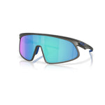 Oakley RSLV sunglasses in matte carbon frame with photochromic blue-green lenses