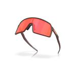 Oakley Sutro sunglasses with matte grenache frame and orange Prizm Trail Torch lenses