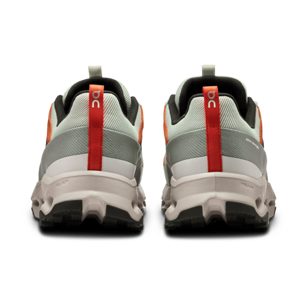 On Cloudhorizon running shoes rear view showing aloe green and frost colorway