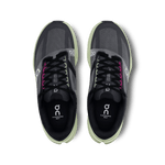 On Cloudsurfer Next women's running shoes in black and gray with lime sole