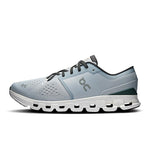 On Cloud X 4 running shoe in glacier blue and stone colorway