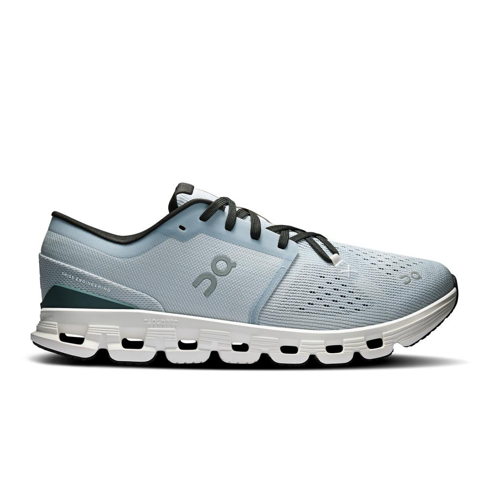 On Cloud X 4 men's running shoe in glacier blue and stone gray colorway