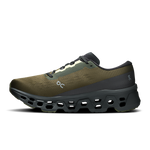 On Cloudmonster 3 running shoe in olive green with distinctive cloud sole technology