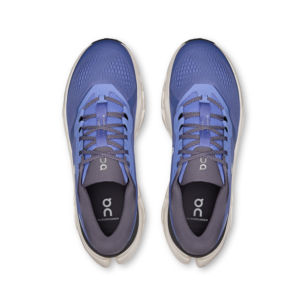 On Cloudrunner 3 running shoes in blue sailor colorway with ivory sole