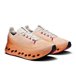 On Cloudsurfer Max Men's running shoes in Pearl/Tangerine colorway with distinctive perforated sole