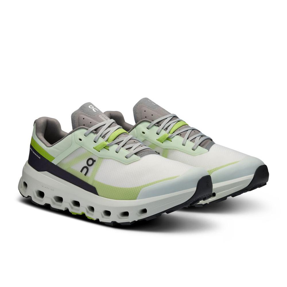 On Cloudvista 2 running shoes in lime green and white colorway