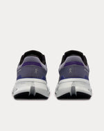 On Cloudrunner 2 running shoes in grey and purple colorway, rear view