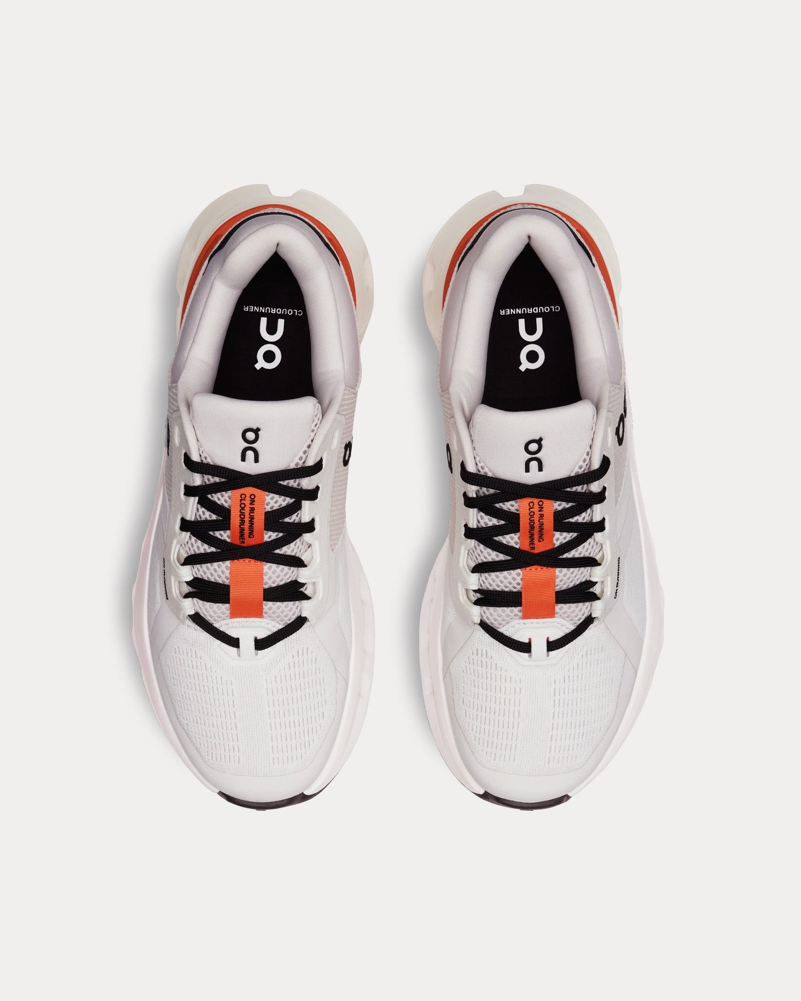On Cloudrunner 2 women's running shoes in undyed/sand colorway with orange details