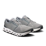 On Cloud X 4 running shoes in alloy gray with white CloudTec sole