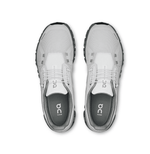 On Cloud running shoes top view, light gray with dark gray accents, pair shown