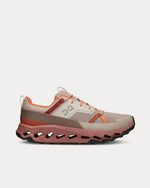 On Cloudhorizon men's running shoe in fog beige with coral orange accents