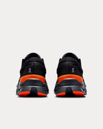 On Cloudstratus 3 men's running shoes in black with orange details, rear view