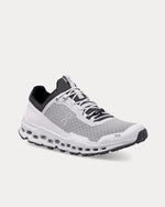 On Cloudultra men's trail running shoe in Glacier Frost gray and white colorway