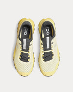 On Cloudultra men's trail running shoes in Limelight yellow and Eclipse grey, top view