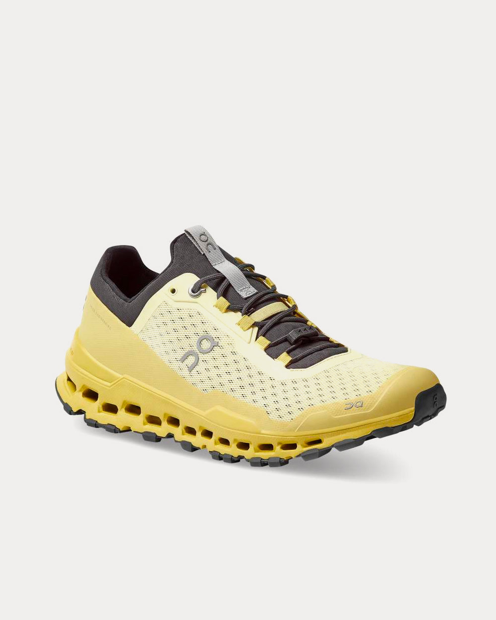 On Cloudultra men's trail running shoe in Limelight yellow with Eclipse dark gray accents