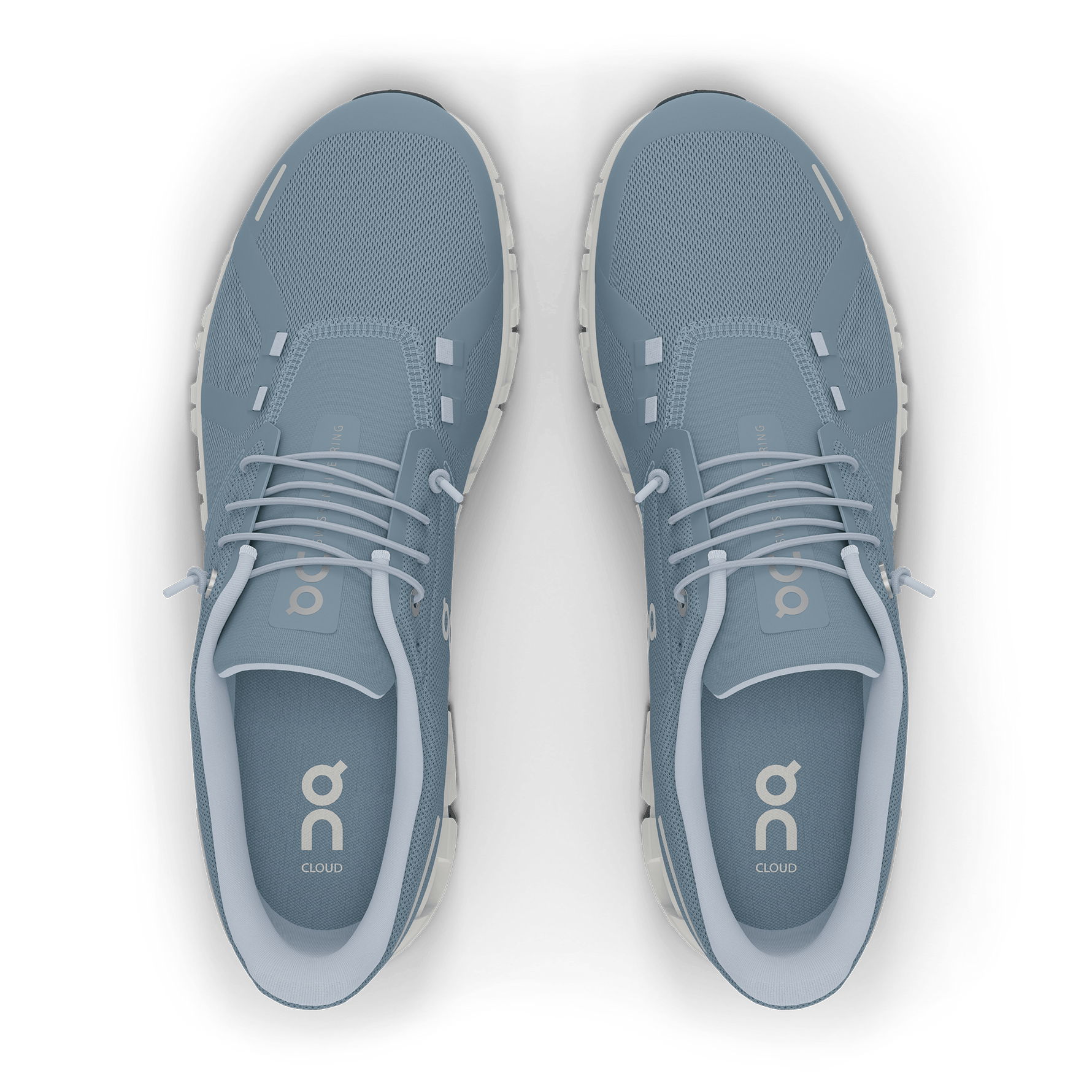 On Cloud 6 running shoes in chambray blue and white colorway