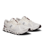 On Cloud X 4 women's running shoes in ivory and heron colorway