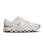 On Cloud X 4 women's running shoe in ivory and heron colorway
