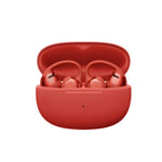 Red Shokz OpenDots ONE wireless earbuds in open charging case