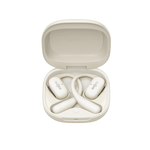 Shokz OpenFit 2 wireless earbuds in beige color with open charging case