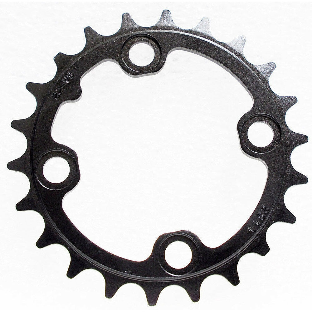 SRAM black aluminum chainring with 22 teeth and multiple bolt holes