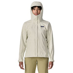 Patagonia Women's Torrentshell 3L Jacket in Birch White, front view on model