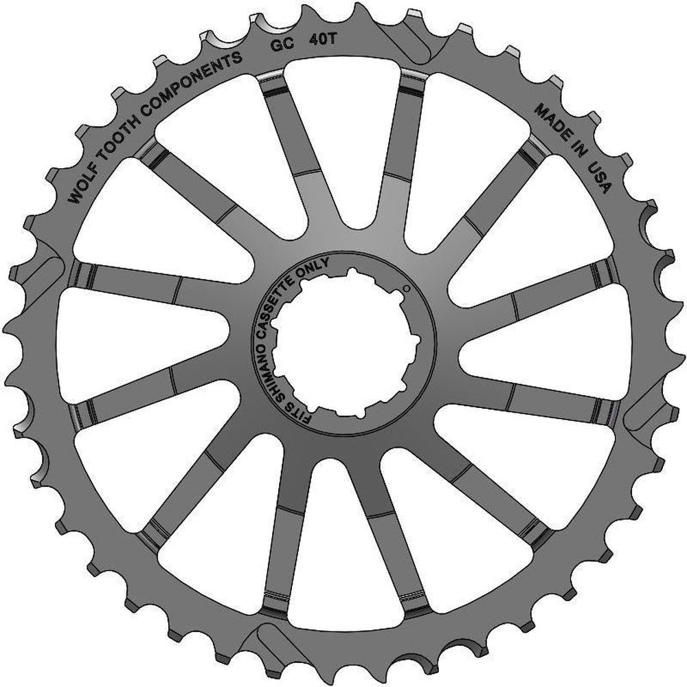 Wolf Tooth Components 40T giant cog chainring with splined center mount