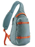 Patagonia Atom Sling 8L backpack in blue sage with orange trim