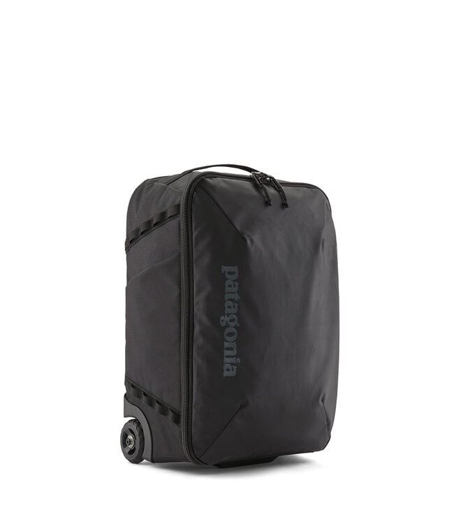 Patagonia Black Hole MLC Wheelie 34L black rolling carry-on bag, three-quarter view