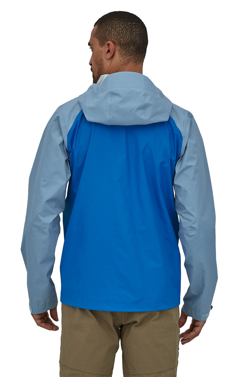Back view of Patagonia Men's Torrentshell 3L Jacket in Bayou Blue colorway