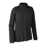 Patagonia Capilene Lightweight Zip-Neck in black, women's quarter-zip pullover