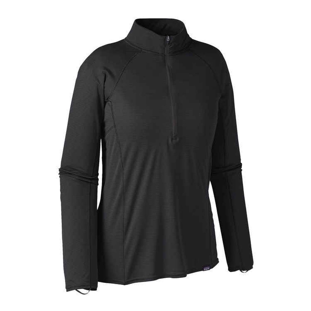 Patagonia Capilene Lightweight Zip-Neck in black, women's quarter-zip pullover