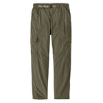 Patagonia olive green cargo pants with side pockets and adjustable belt