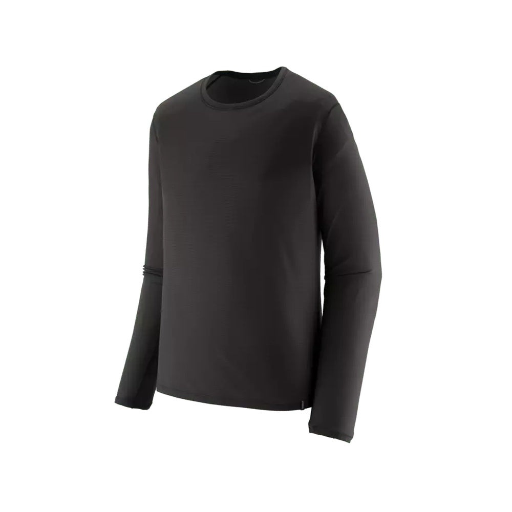 Patagonia Capilene Lightweight Crewneck long-sleeve base layer in black, ghost mannequin view