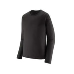 Patagonia Capilene Lightweight Crewneck long-sleeve base layer in black, ghost mannequin view