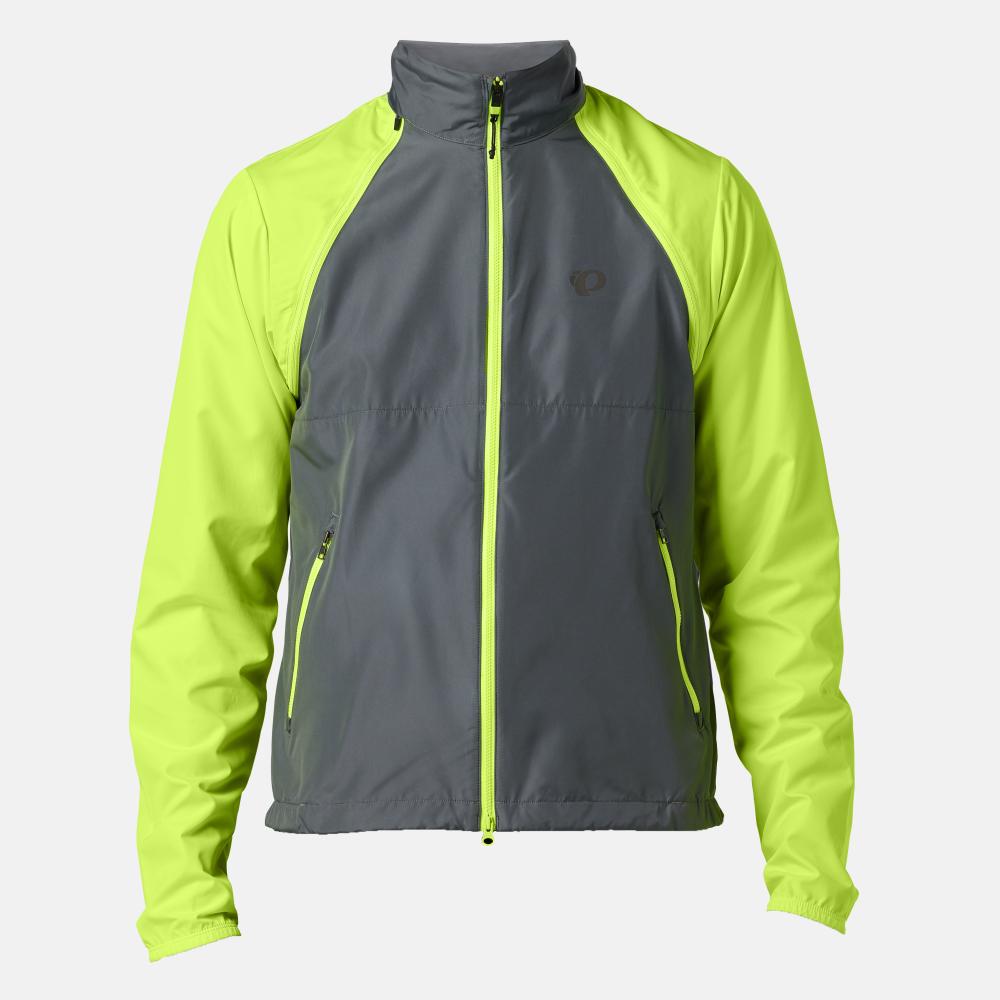 Pearl Izumi Quest Barrier Convertible Jacket in screaming yellow and gray colorway