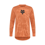 Fox Ranger Long Sleeve Jersey in orange tonal camouflage pattern with black Fox logo
