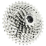 SRAM Force 11-speed bicycle cassette in silver with multiple gear cogs