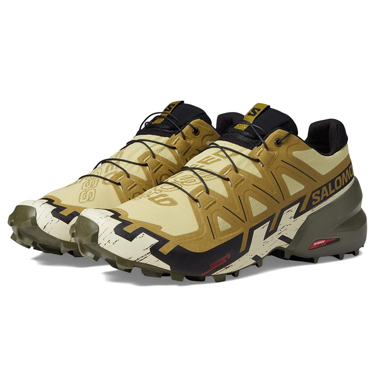 Salomon Speedcross 6 men's trail running shoes in leek green camouflage colorway
