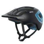 POC Axion Spin cycling helmet in black with blue accents and visor
