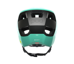 POC Kortal mountain bike helmet in fluorescent green and black colorway, rear view