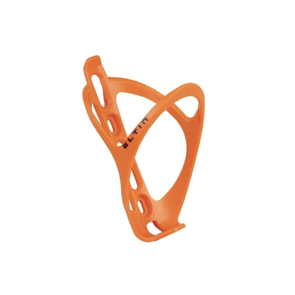 Eltin Bottle Cage Fibre II in bright orange lightweight plastic with cutout design