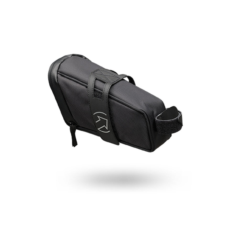 PRO saddlebag in black with strap attachment system for cycling