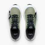 Mount to Coast M1 Trail Running Shoes pair shown from top-down view in moss green
