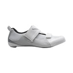Shimano TR5 white cycling shoes with dual velcro straps and ventilation holes