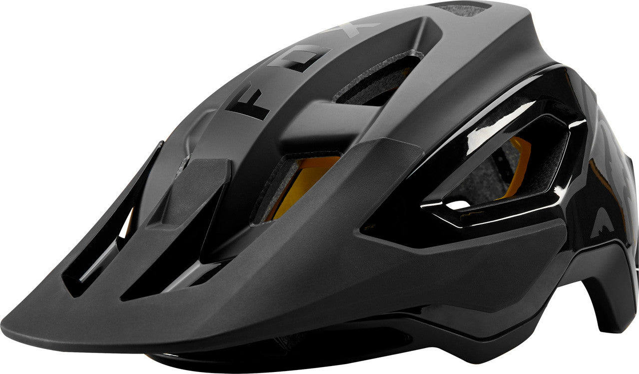 Fox Speedframe Pro mountain bike helmet in matte and gloss black with MIPS liner